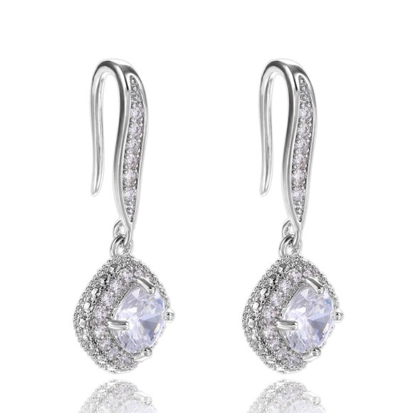 Simulated Diamond Drop Earrings - Picture 11 of 13
